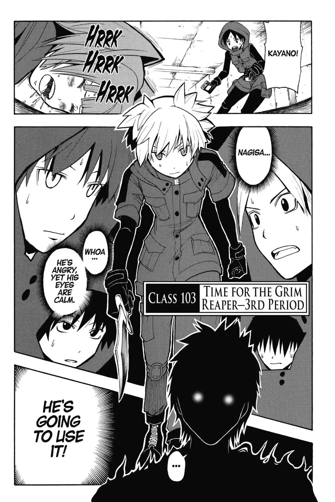 Read Ansatsu Kyoushitsu Chapter 103 - Vol.12 CLASS 103: Time for the Grim Reaper-3rd Period Online