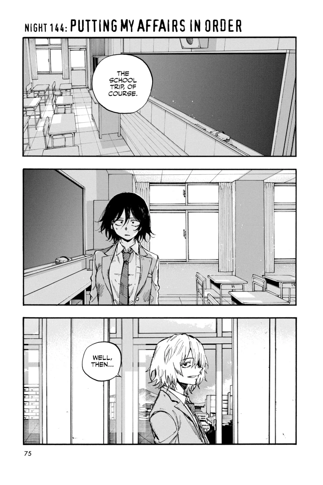 Read Yofukashi no Uta Chapter 144 Online