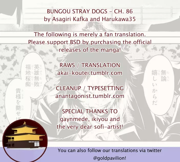 Read Bungou Stray Dogs Chapter 86 - Hero VS. Criminal, Part 3 Online