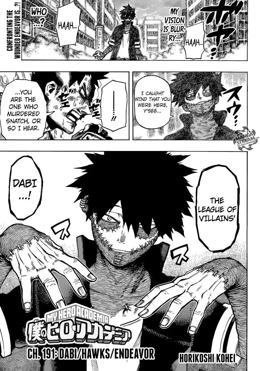 Read Boku no Hero Academia Chapter 191 - Dabi/Hawks/Endeavor Online