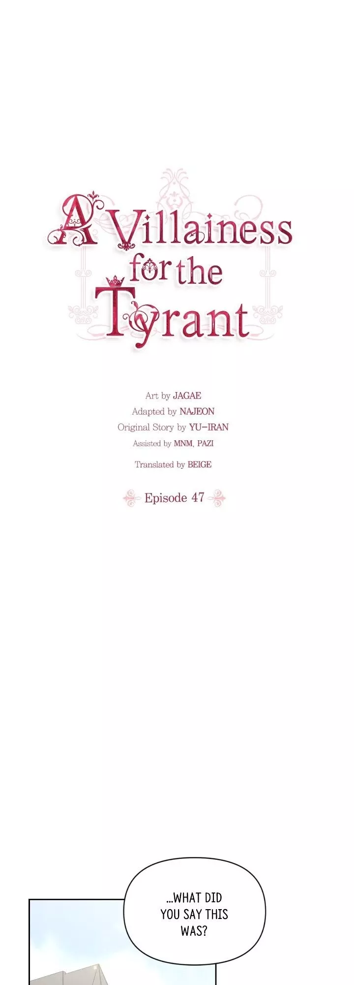 Read A Villainess for the Tyrant Chapter 47 Online