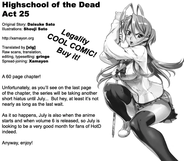 Read Highschool of the Dead Chapter 25 - Duty and Dead Online