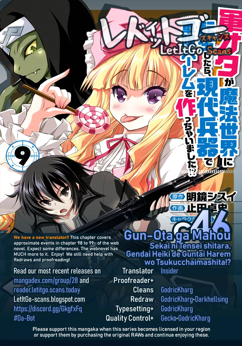 Read Gunota ga Mahou Sekai ni Tensei Shitara, Gendai Heiki de Guntai Harem o Tsukucchaimashita!? Chapter 46 Online