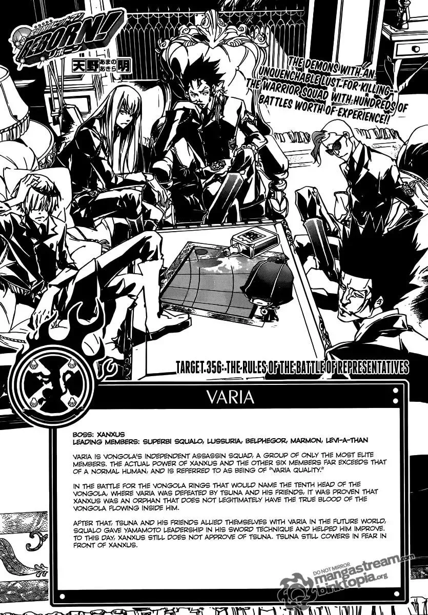 Read Katekyou Hitman Reborn! Chapter 356 - The Rules of the Battles of the Representatives Online