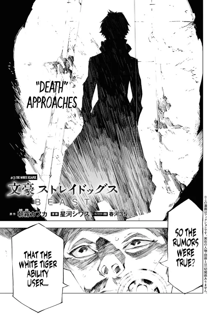 Read Bungou Stray Dogs Beast Chapter 3 - The White Reaper Online