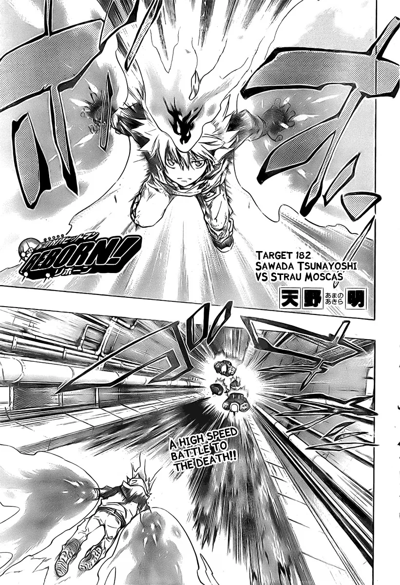 Read Katekyou Hitman Reborn! Chapter 182 - Sawada Tsunayoshi vs. Strau Moscas Online