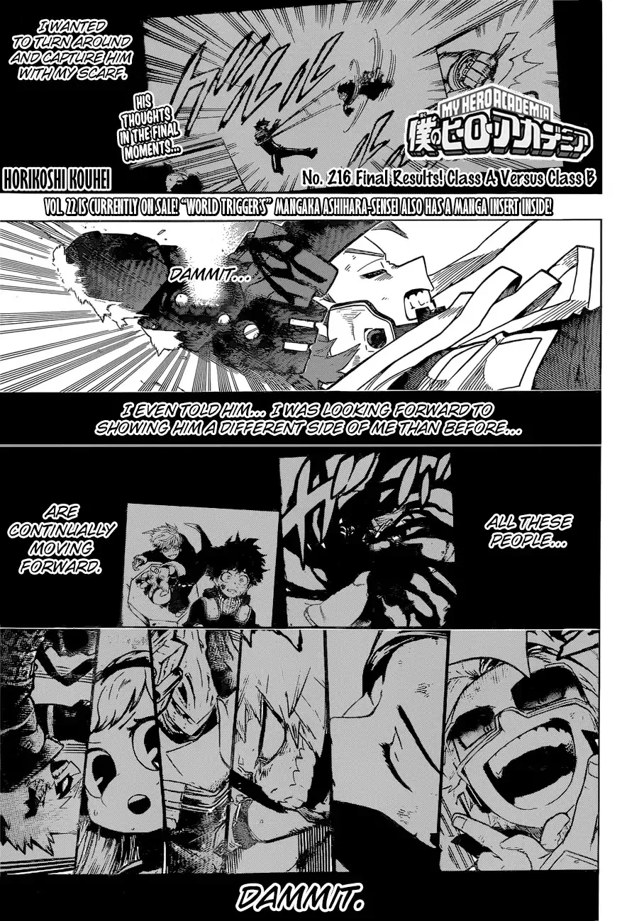 Read Boku no Hero Academia Chapter 216 - Final Results! Class A Versus Class B Online