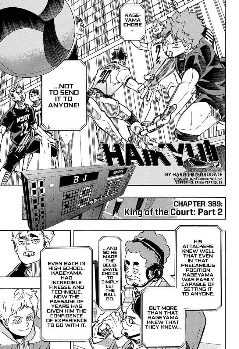 Read Haikyu!! Chapter 389 Online