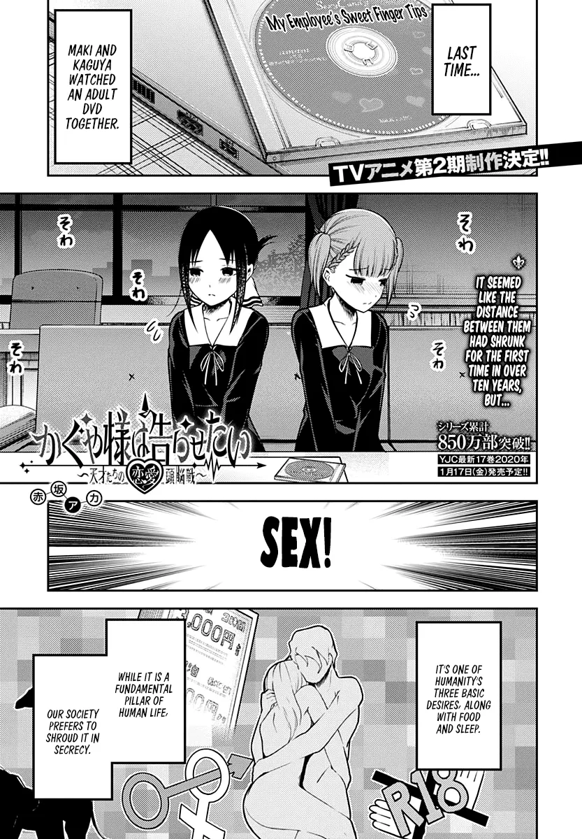 Read Kaguya-sama wa Kokurasetai – Tensai-tachi no Renai Zunousen Chapter 169 - The ABCs of Men and Women, Part 1 Online