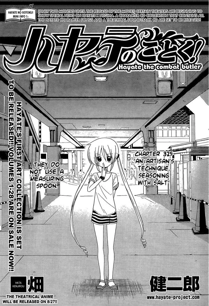 Read Hayate no Gotoku! Chapter 325 - An Artisan's Technique, Seasoning with Salt Online