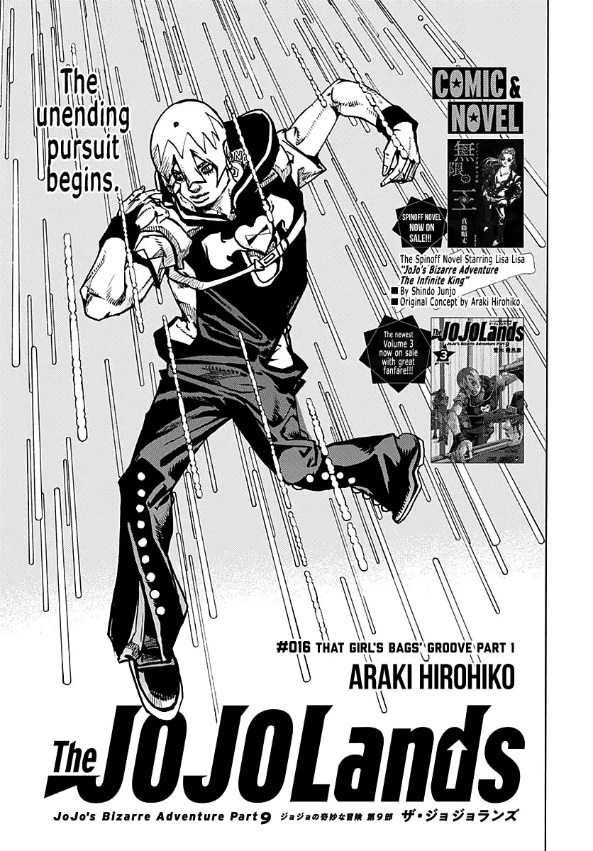 Read JoJo’s Bizarre Adventure Part 9: The JoJoLands Chapter 16 - That Girl's Bags' Groove Part 1 Online