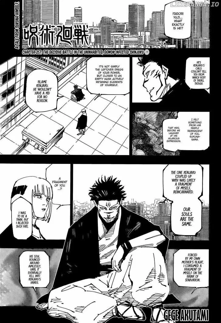 Read Jujutsu Kaisen Chapter 257 Online