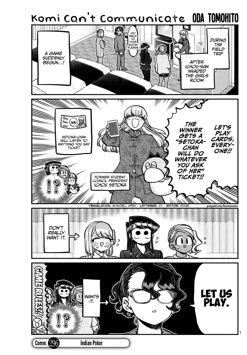 Read Komi-san wa Komyushou Desu Chapter 296 - Indian Poker Online