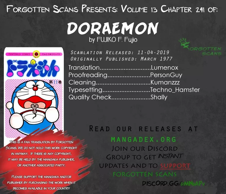 Read Doraemon Chapter 241 Online