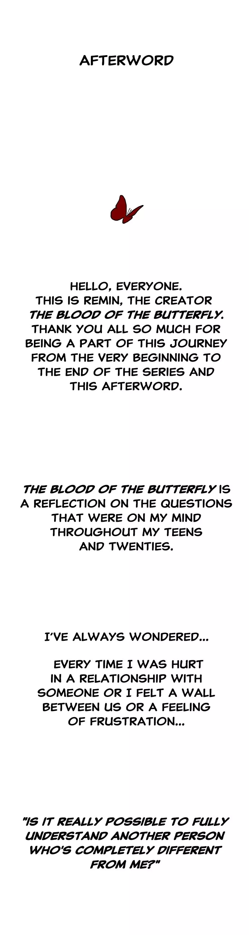 Read Blood and Butterflies Chapter 84 - Ep. 84 - Afterword [END] Online