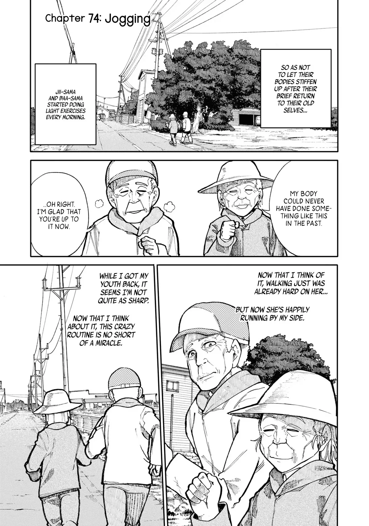 Read A Story About a Grandpa and Grandma Who Returned Back to Their Youth Chapter 74 - Jogging Online