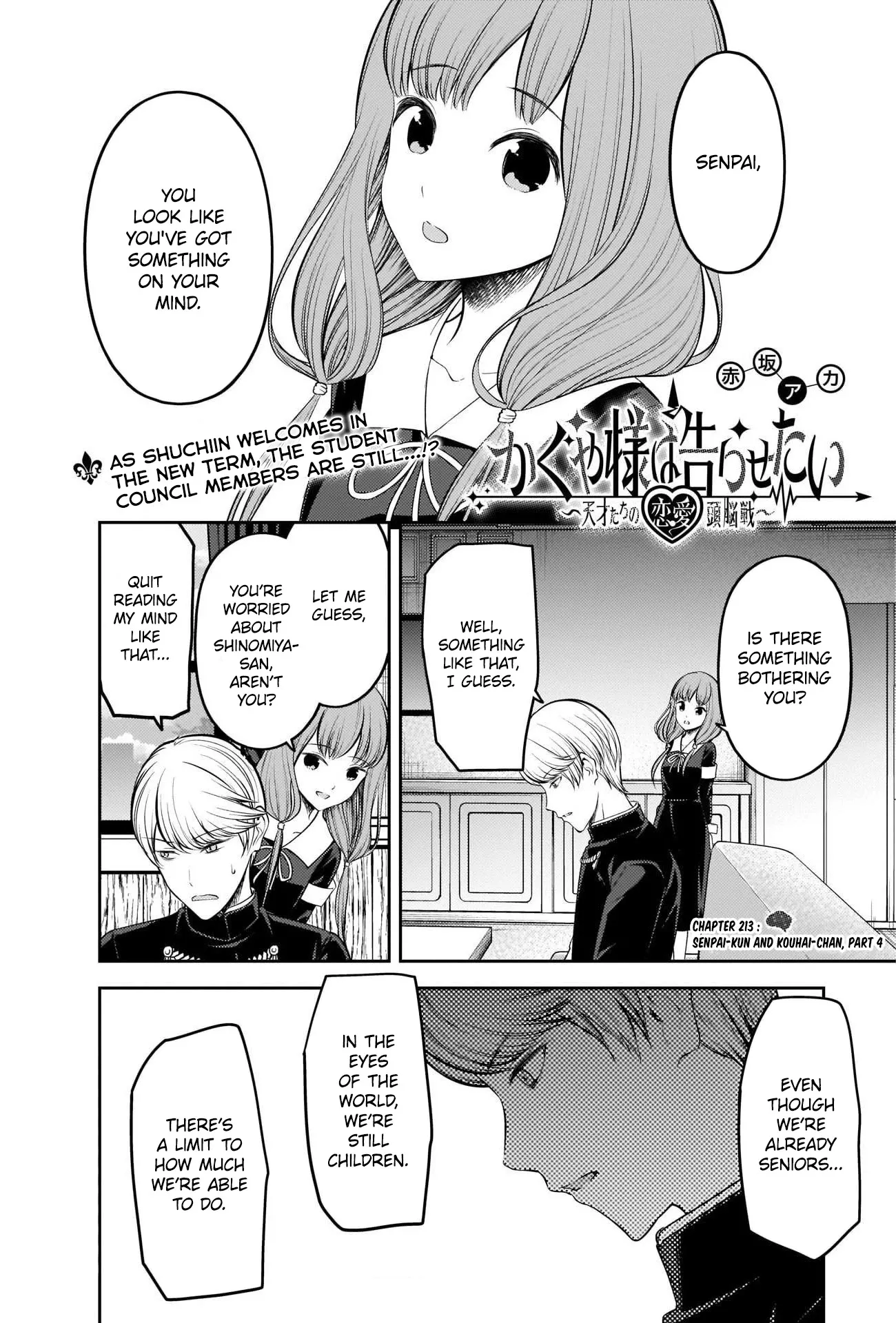 Read Kaguya-sama wa Kokurasetai – Tensai-tachi no Renai Zunousen Chapter 213 - Senpai-kun and Kouhai-chan, Part 4 Online