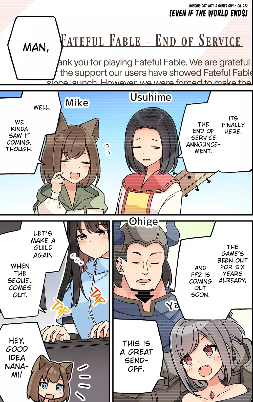 Read Hanging Out With a Gamer Girl Chapter 222 - Even If The World Ends Online