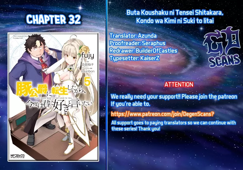 Read Buta Koushaku ni Tensei Shitakara, Kondo wa Kimi ni Suki to Iitai Chapter 32 Online