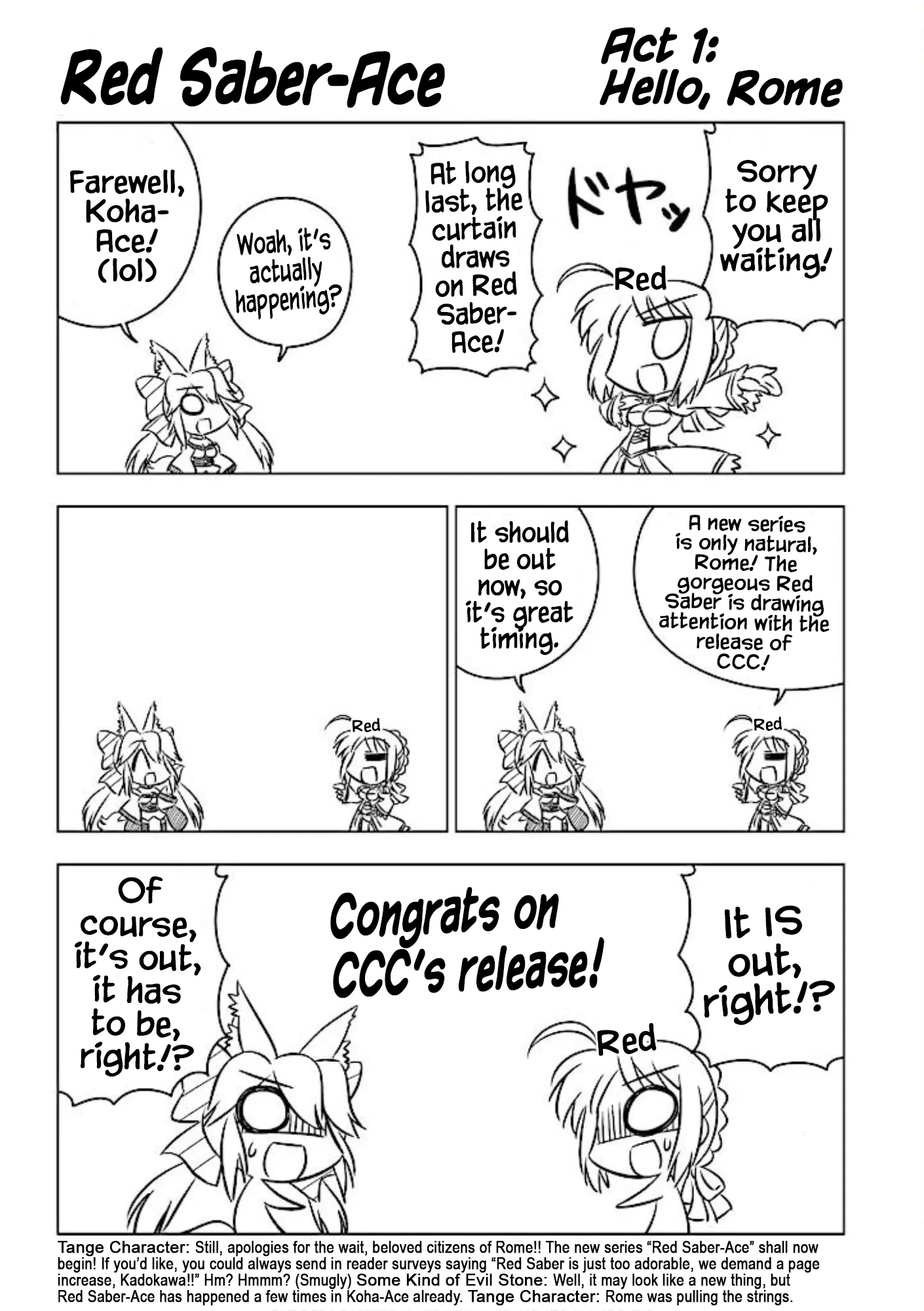 Read Koha-Ace+ Chapter 13.1 - Red Saber-Ace - Act 1: Hello, Rome Online