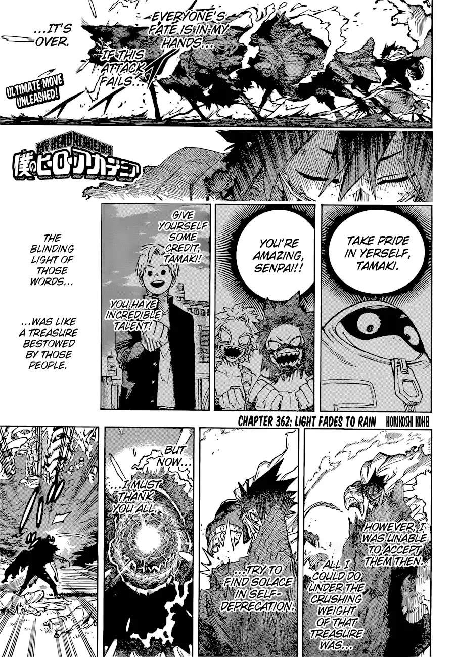 Read Boku no Hero Academia Chapter 362 - Light Fades to Rain Online