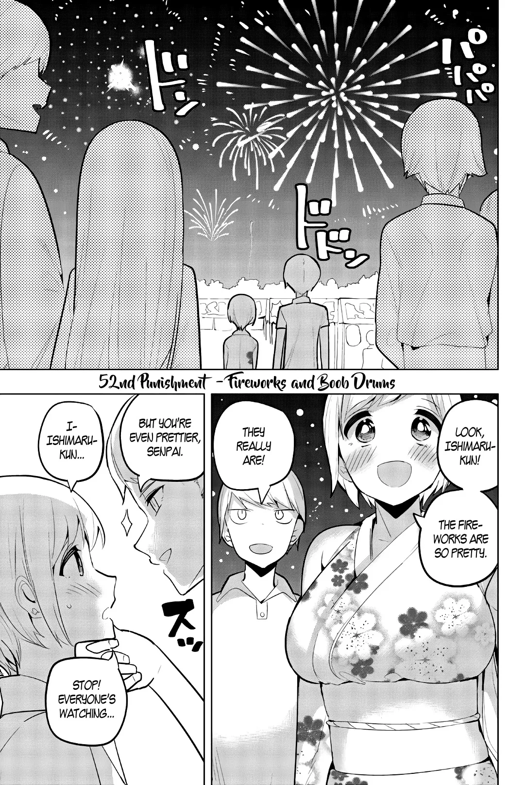 Read Houkago no Goumon Shoujo Chapter 52 - Fireworks and Boob Drums Online