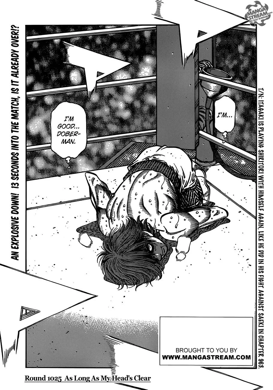 Read Hajime no Ippo Chapter 1025 - As Long As My Head's Clear Online