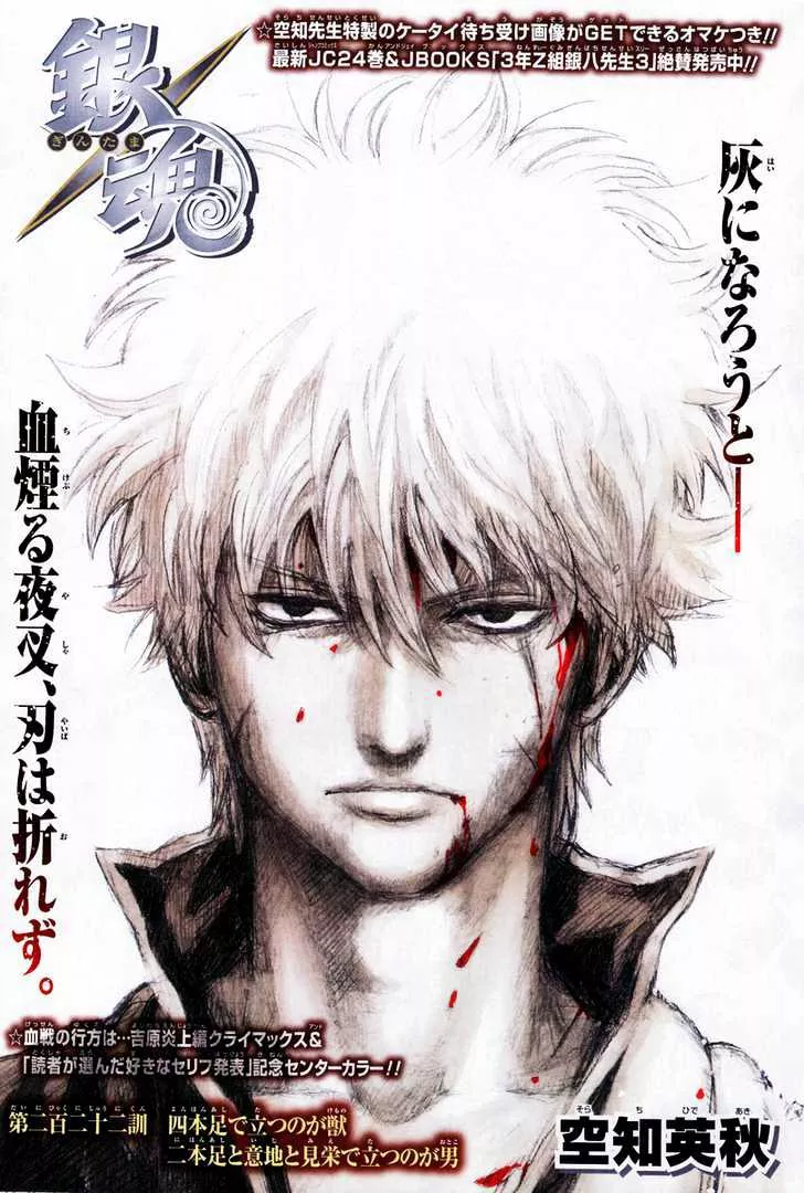 Read Gintama Chapter 222 - Those who stand on four legs are beasts, while those who stand on two legs, guts and glory, are men Online