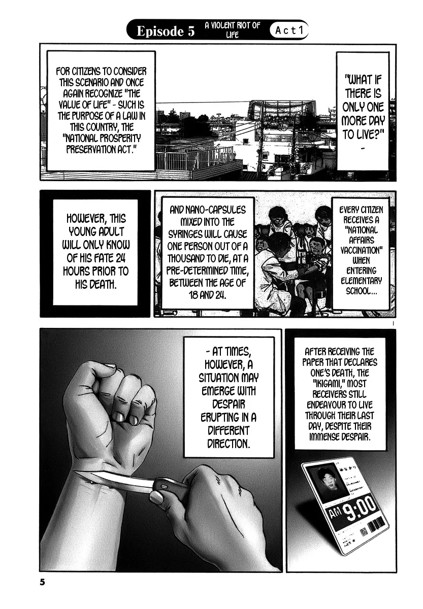 Read Ikigami Chapter 13 - A Violent Riot Of Life Act 1 Online