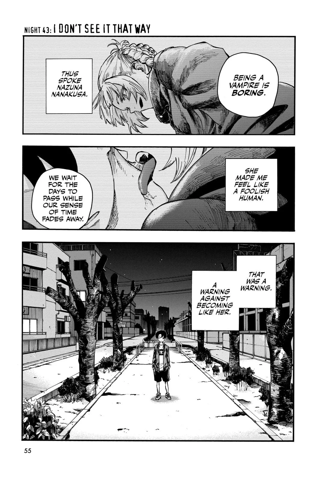 Read Yofukashi no Uta Chapter 43 Online