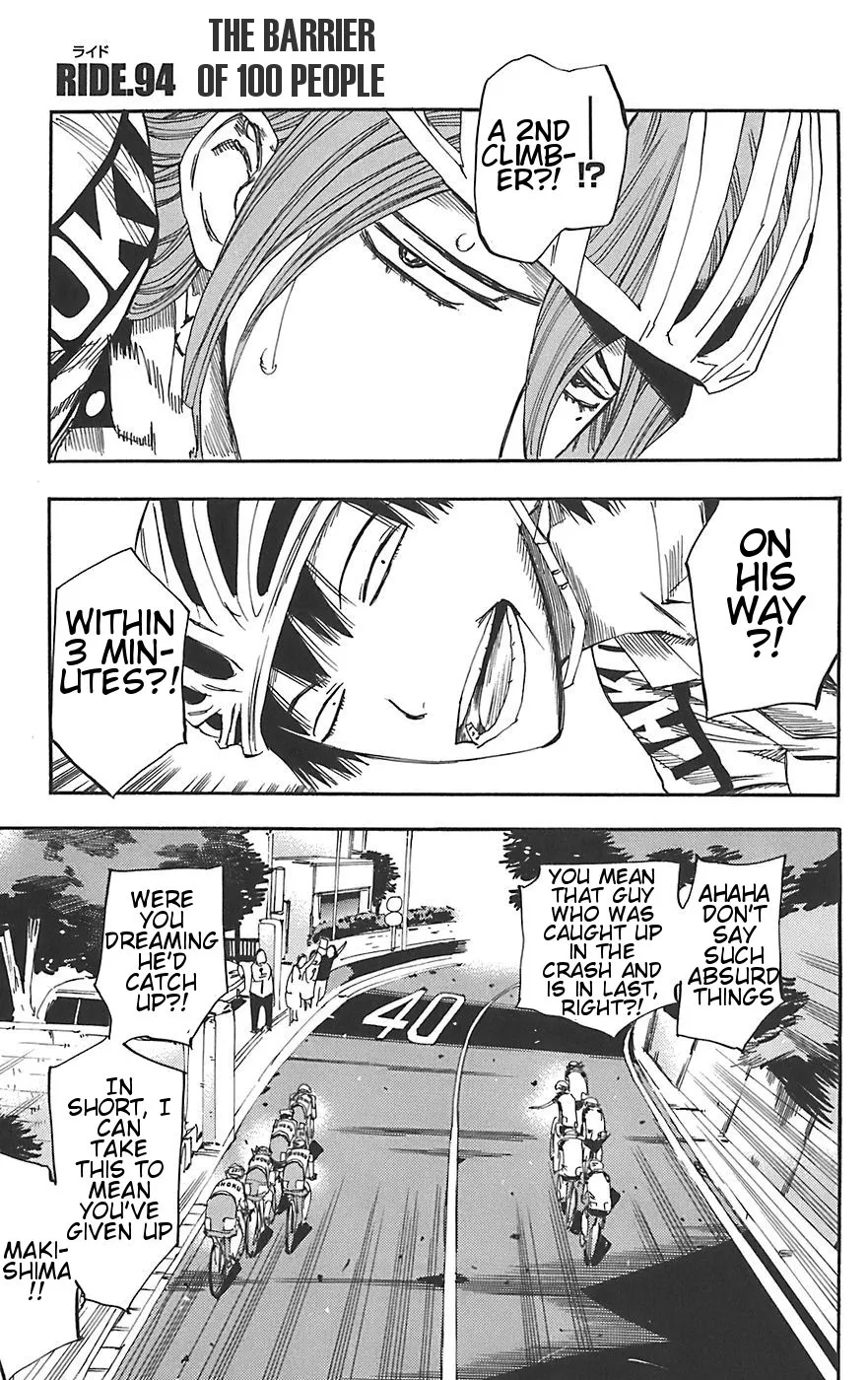 Read Yowamushi Pedal Chapter 94 - The Barrier of 100 People Online