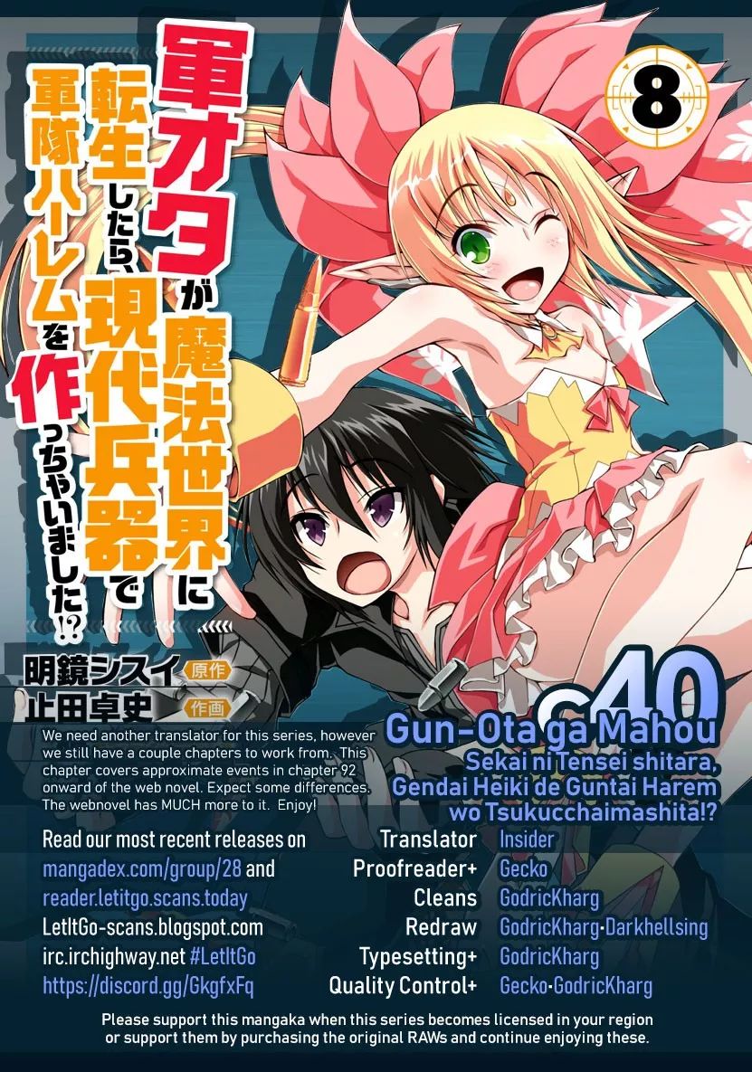 Read Gunota ga Mahou Sekai ni Tensei Shitara, Gendai Heiki de Guntai Harem o Tsukucchaimashita!? Chapter 40 Online