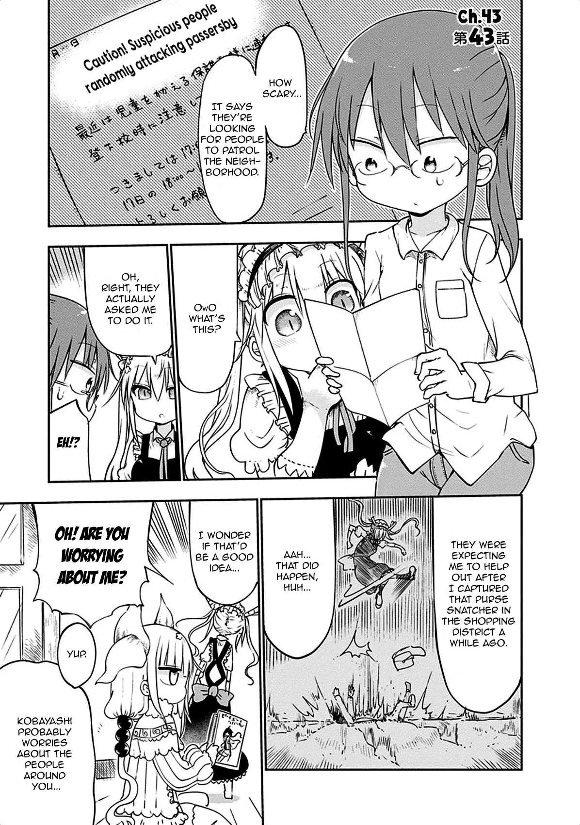 Read Kobayashi-san Chi no Maid Dragon Chapter 43 - Tooru and Patrolling Online