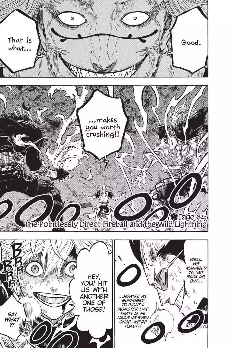 Read Black Clover Chapter 64 - Vol.8 Page 64: The Pointlessly Direct Fireball and the Wild Lightning Online