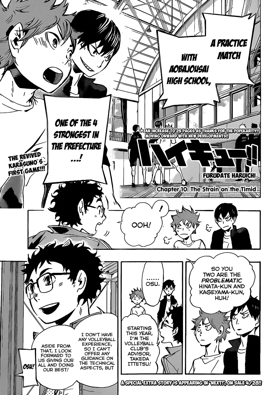 Read Haikyu!! Chapter 10 - The Strain on the Timid Online