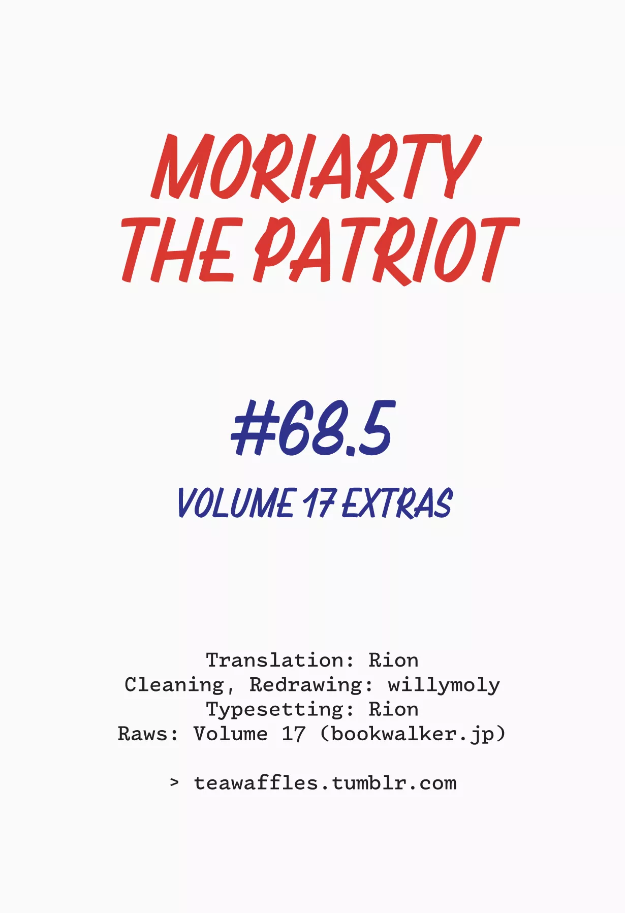 Read Moriarty the Patriot Chapter 68.5 - Volume 17 Extras Online