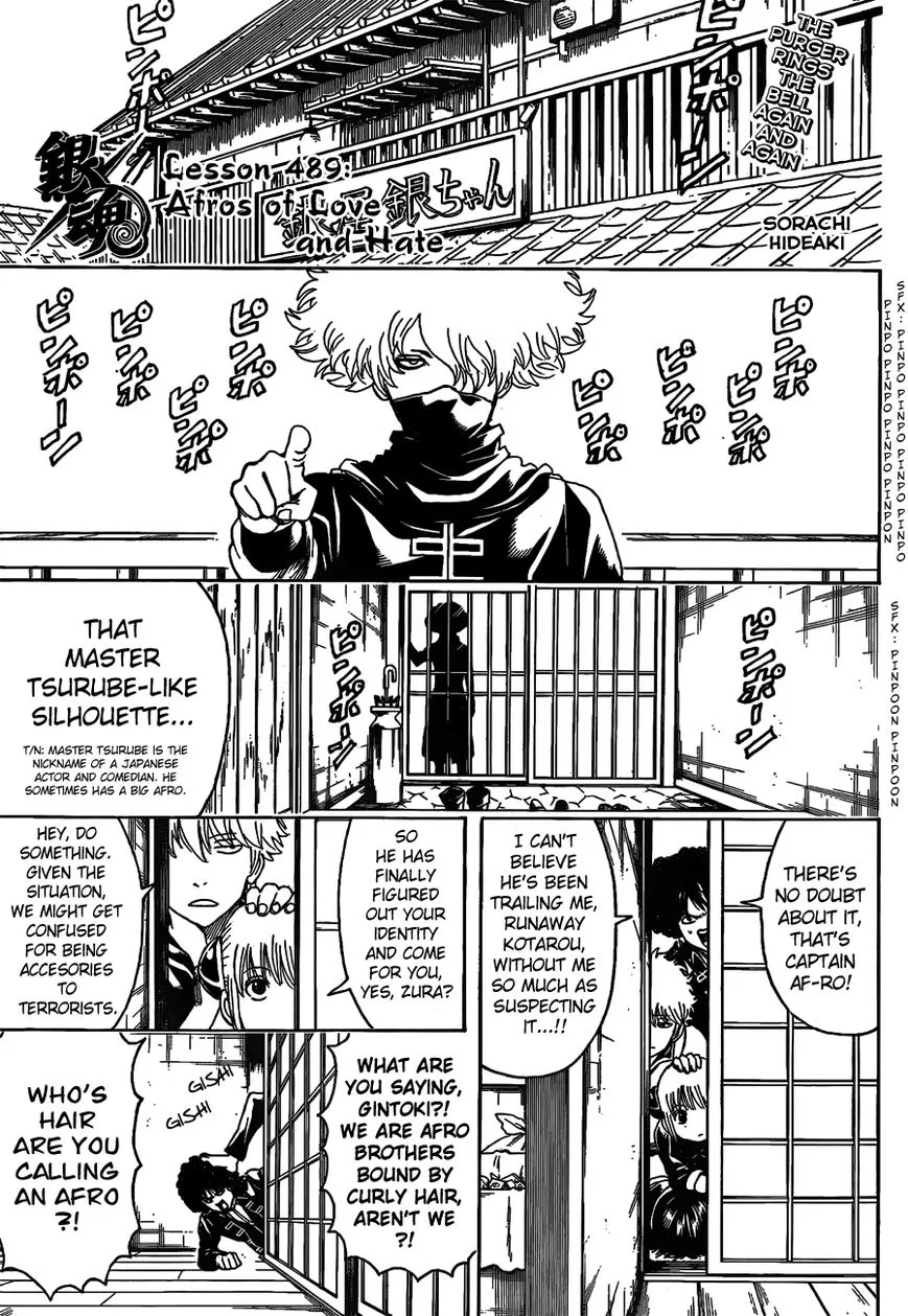 Read Gintama Chapter 489 - Afros of Love and Hate Online