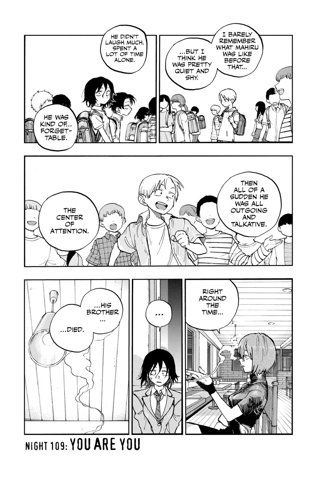 Read Yofukashi no Uta Chapter 109 Online