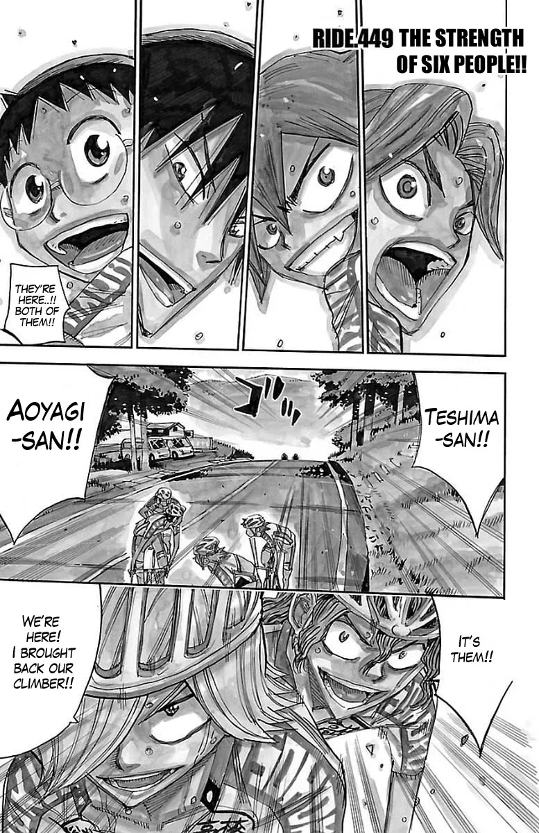 Read Yowamushi Pedal Chapter 449 - The strength of six people Online