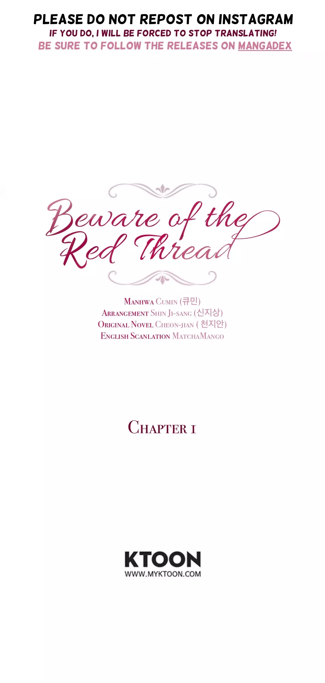 Read Beware of the Red Thread Chapter 1 Online