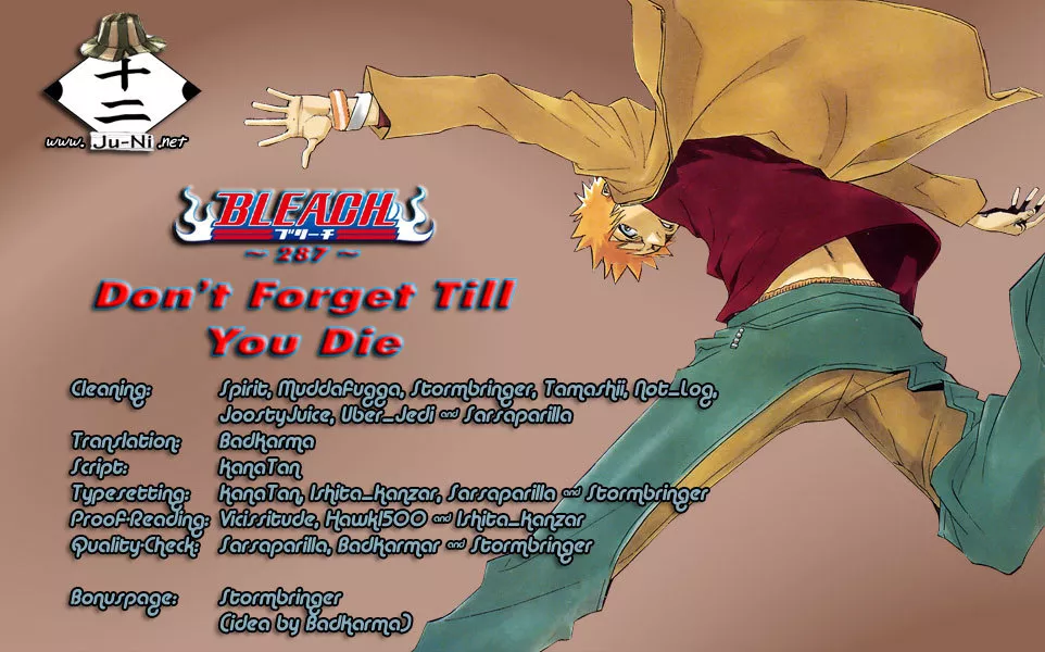 Read Bleach Chapter 287 - Don't Forgot Till You Die Online