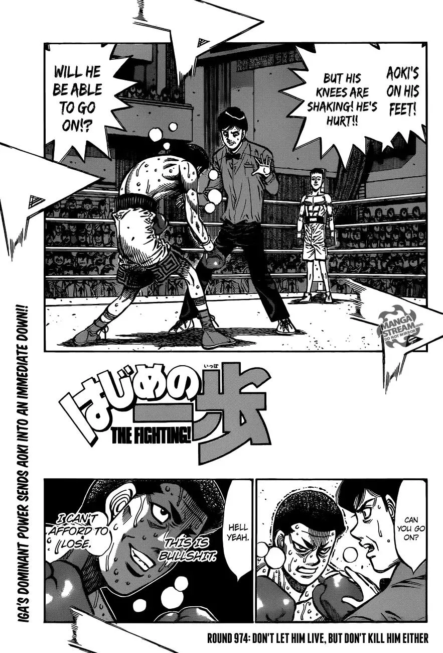 Read Hajime no Ippo Chapter 974 - Don't Let Him Live, But Don't Kill Him Either Online