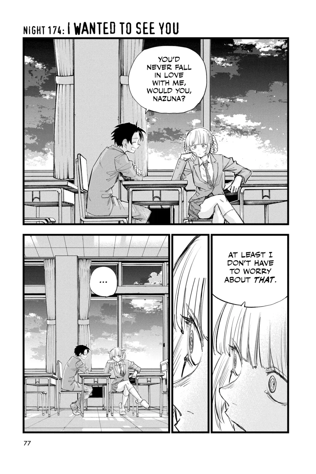 Read Yofukashi no Uta Chapter 174 Online