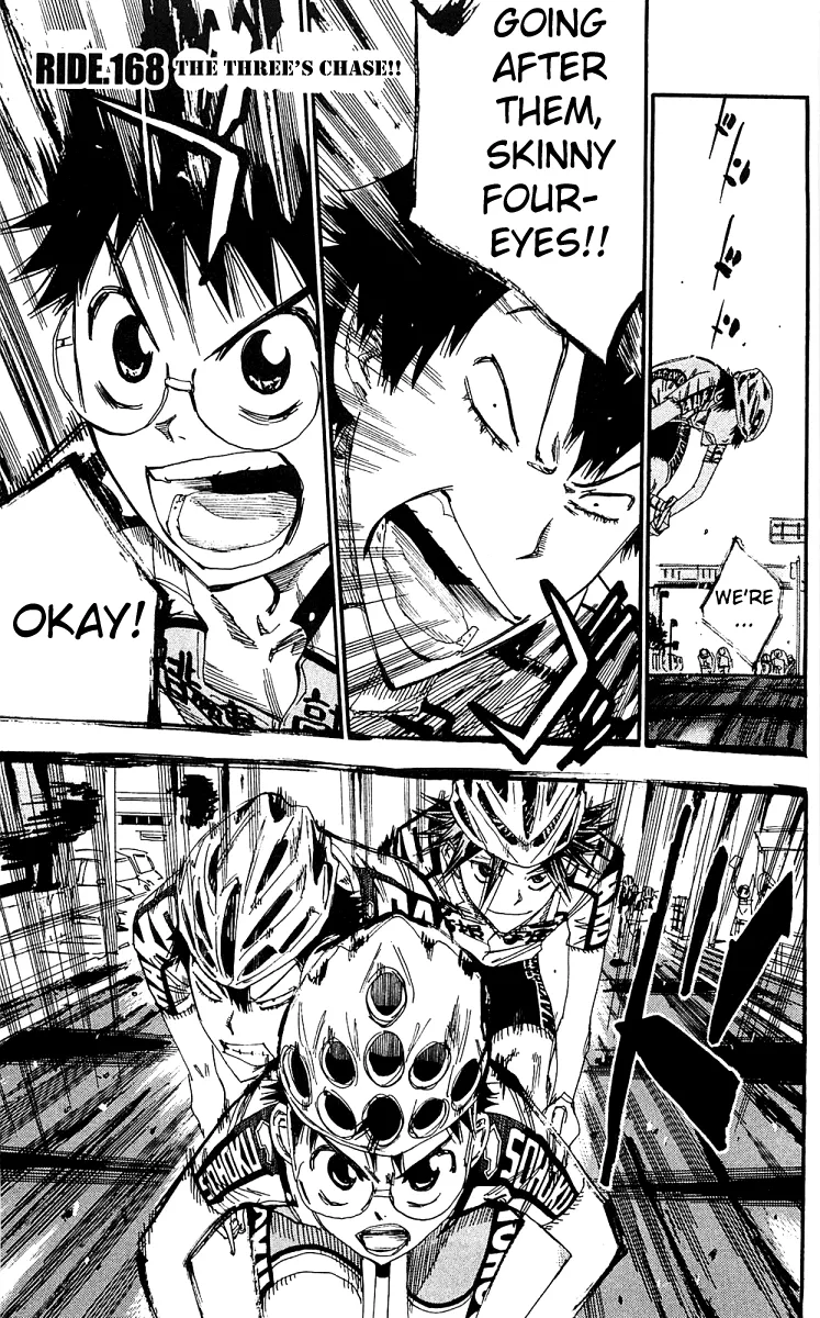 Read Yowamushi Pedal Chapter 168 - The Three's Chase!! Online