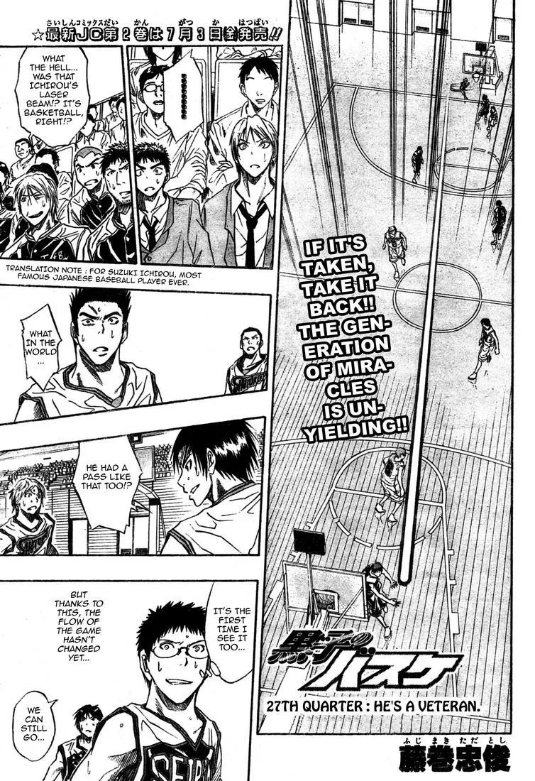 Read Kuroko no Basket Chapter 27 - He's a Veteran Online