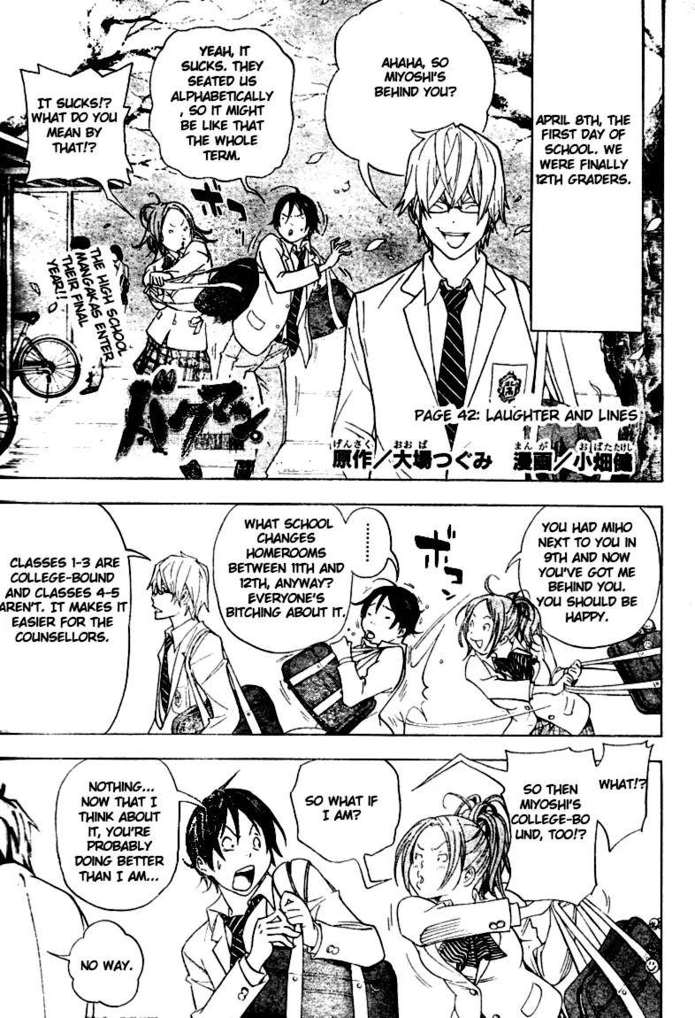 Read Bakuman Chapter 42 - Laughter and Lines Online