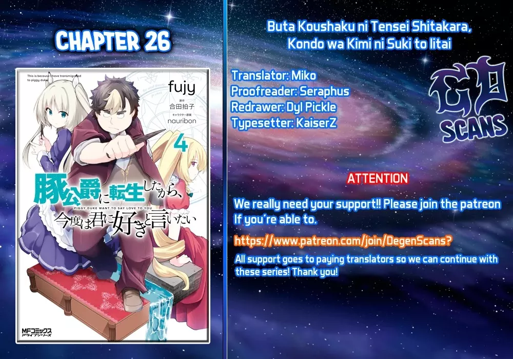 Read Buta Koushaku ni Tensei Shitakara, Kondo wa Kimi ni Suki to Iitai Chapter 26 Online