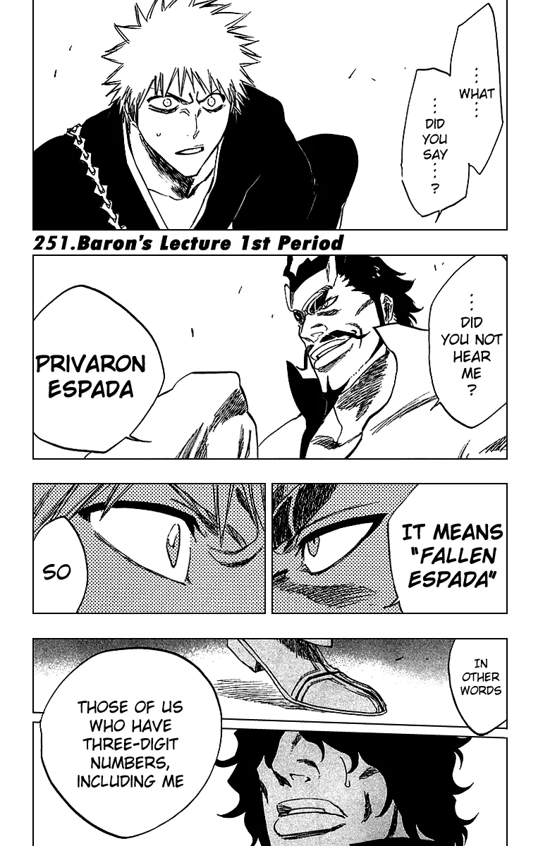 Read Bleach Chapter 251 - Baron's Lecture 1st Period Online