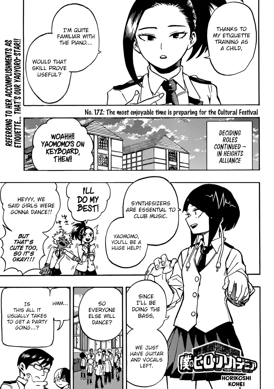 Read Boku no Hero Academia Chapter 172 - The most enjoyable time is preparing for the cultural festival 1 Online