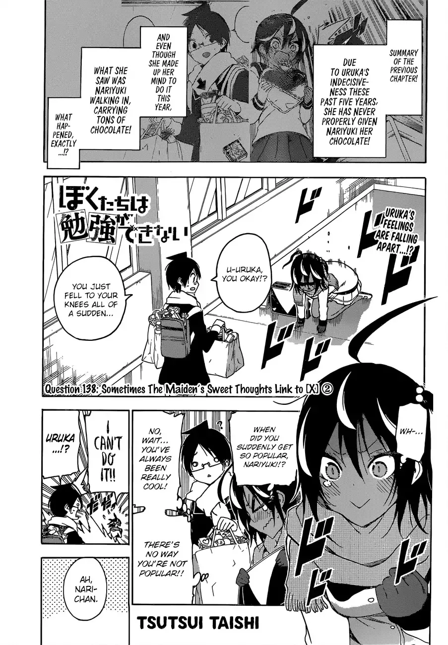 Read Bokutachi wa Benkyou ga Dekinai Chapter 138 - Sometimes The Maiden's Sweet Thoughts Link to [X] ② Online